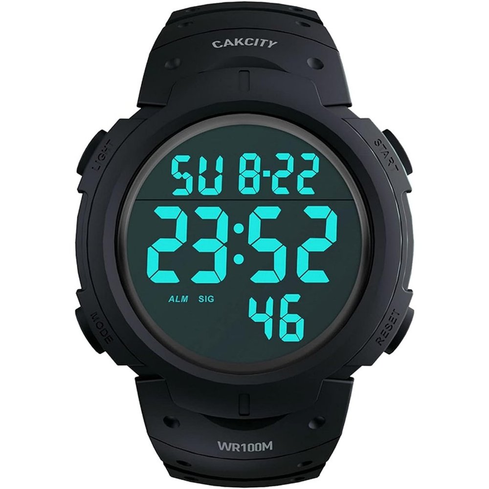 CakCity Mens Digital Sport Military Waterproof 100M Watch with Alarm Stopwatch